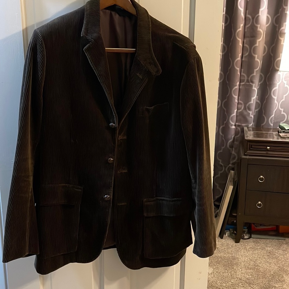 Vintage Polo Ralph Lauren Corduroy Jacket Mens XL Brown Khaki Blazer Coat
